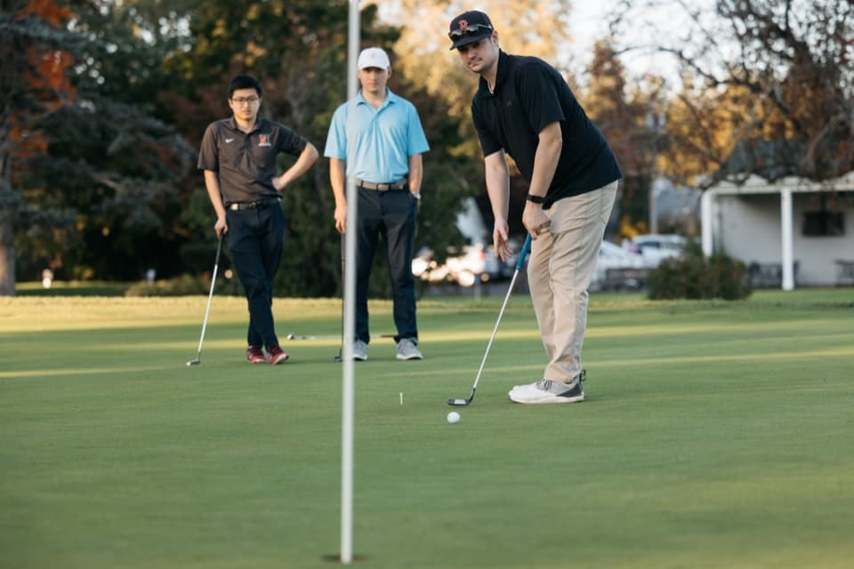 Putting on the green