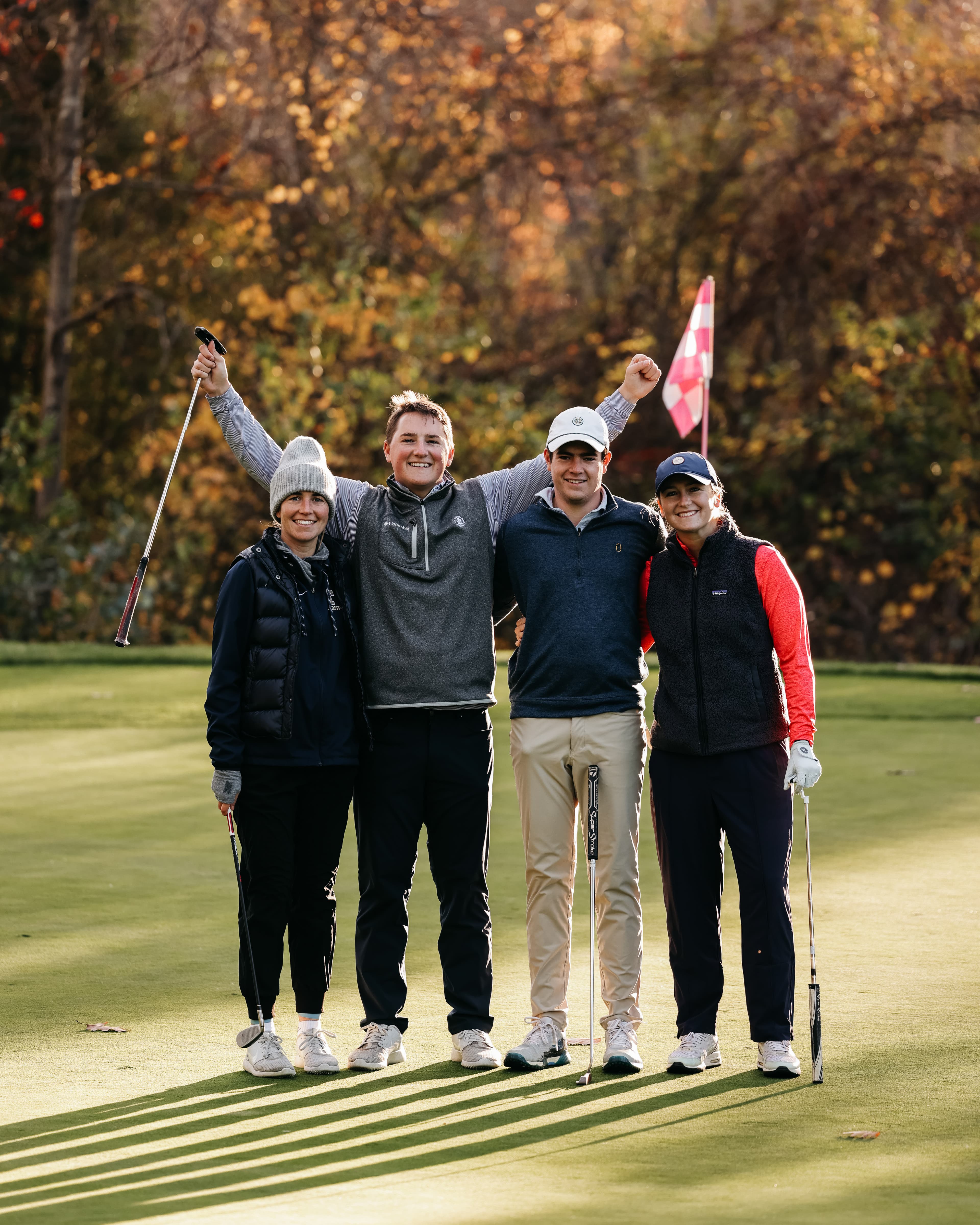 Friends enjoying a round of golf together